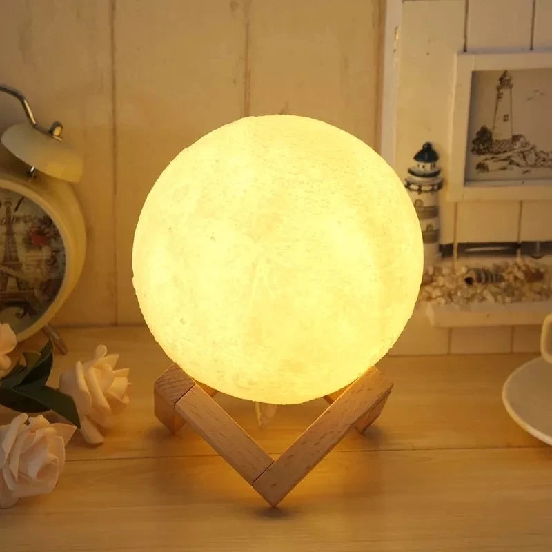 kAromatizer Luminaire Lampshade Full Moon 3D lamp light diffuser aroma essential oil USB Ultrasonic