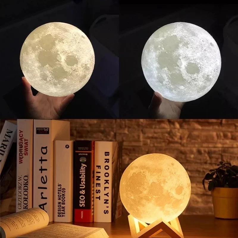 kAromatizer Luminaire Lampshade Full Moon 3D lamp light diffuser aroma essential oil USB Ultrasonic