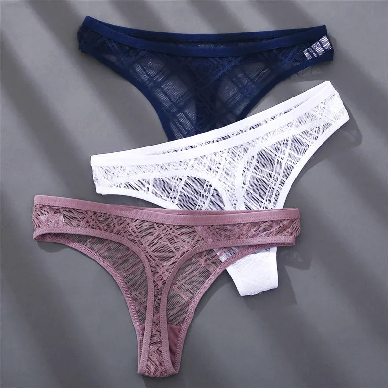 Sexy Mesh Women's Thongs Low Rise Waist G-String Female Transparent Panty Hollow Out T-Back Girl Intimate Underwear Lingerie