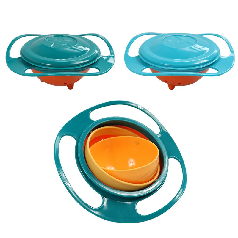 Universal baby feeding bowl Gyro Bowl Practical Design Children Rotary Balance Novelty Gyro Umbrella 360 Rotate Spill-Proof Soli