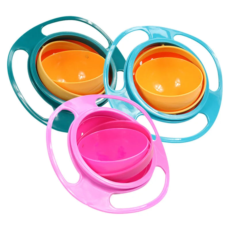 Universal baby feeding bowl Gyro Bowl Practical Design Children Rotary Balance Novelty Gyro Umbrella 360 Rotate Spill-Proof Soli