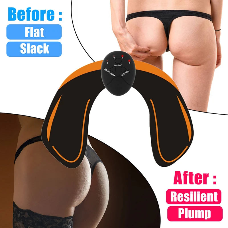 Electric EMS Buttocks Hip Muscle Trainer Slimming Fat Burning Massage Abdominal Fitness Training Apparatus ABS Muscle Stimulator