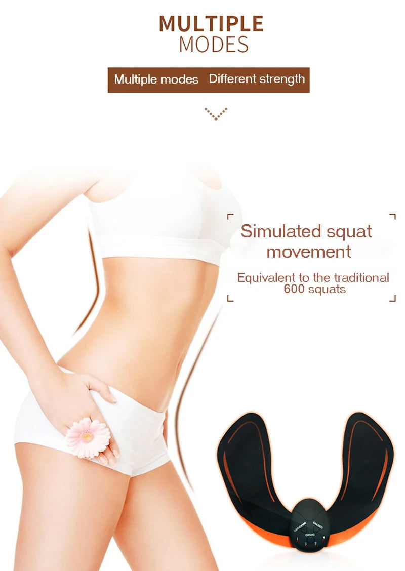 Electric EMS Buttocks Hip Muscle Trainer Slimming Fat Burning Massage Abdominal Fitness Training Apparatus ABS Muscle Stimulator