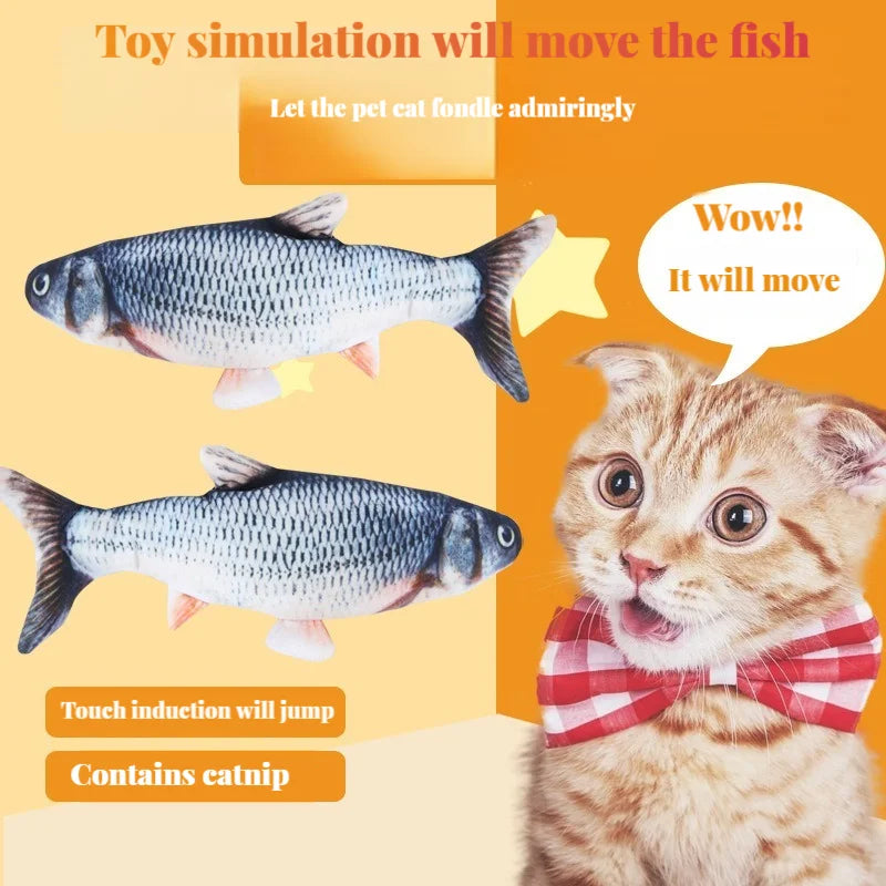 Cat Toys Electric Fish With USB Charging Built-In Lithium Battery Simulation Realistic Pet Molar Interactive Toys Pet Supplies