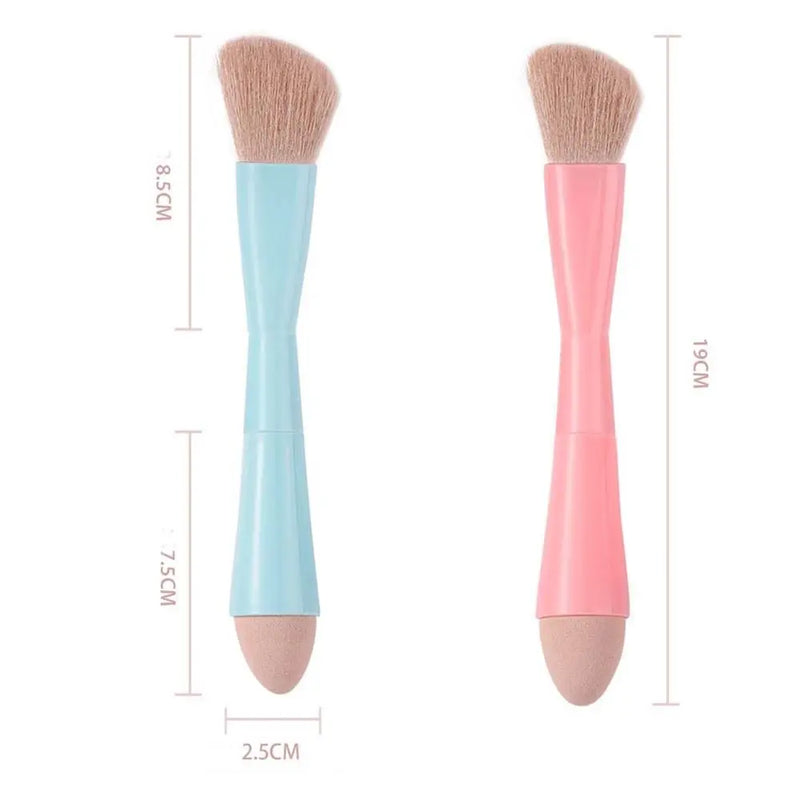 1Set Multitasker 4-in-1 Makeup Brushes Portable Travel Face Highlight Eye Shadow Powder Blusher Brush Detachable Beauty Tools