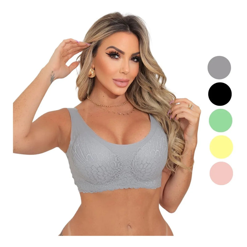 Kit With 2 5d Comfort Seamless Bra With Lace And Bojo