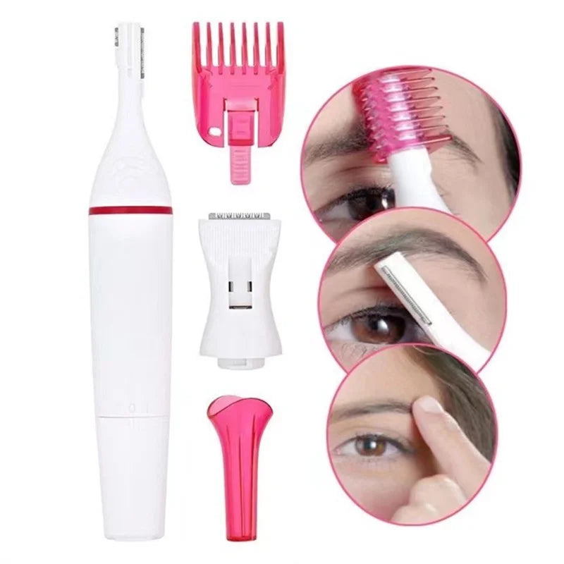 Multifunction White Electric Epilator For Women Hair Remover Shaver Razor For Eyebrow Underarm Bikini 5 In 1 Depilador Feminino