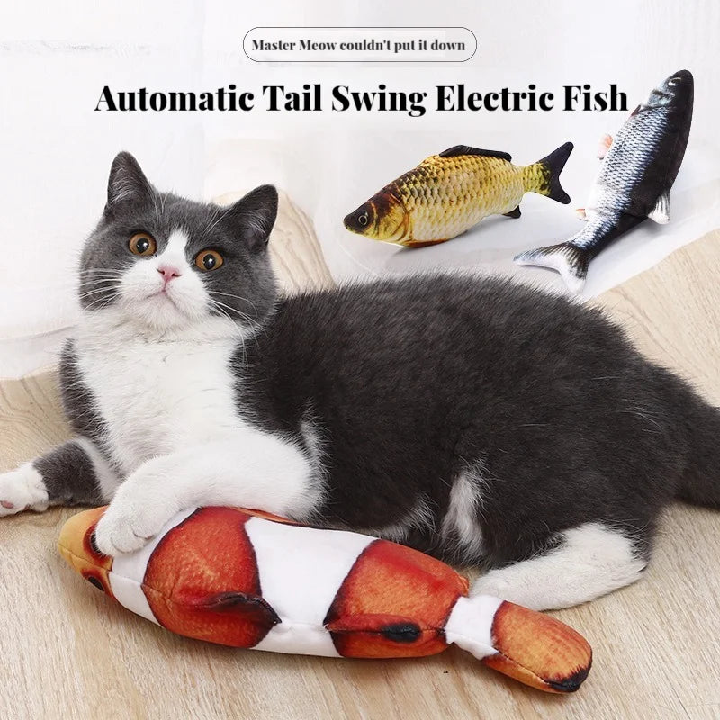 Cat Toys Electric Fish With USB Charging Built-In Lithium Battery Simulation Realistic Pet Molar Interactive Toys Pet Supplies