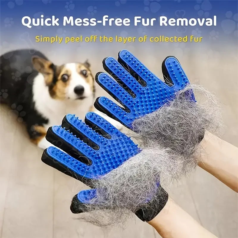 Pet Grooming Gloves Cat Brushes for Gentle Shedding Efficient Pets Hair Remover Mittens - Dog Washing Gloves Cats & Horses