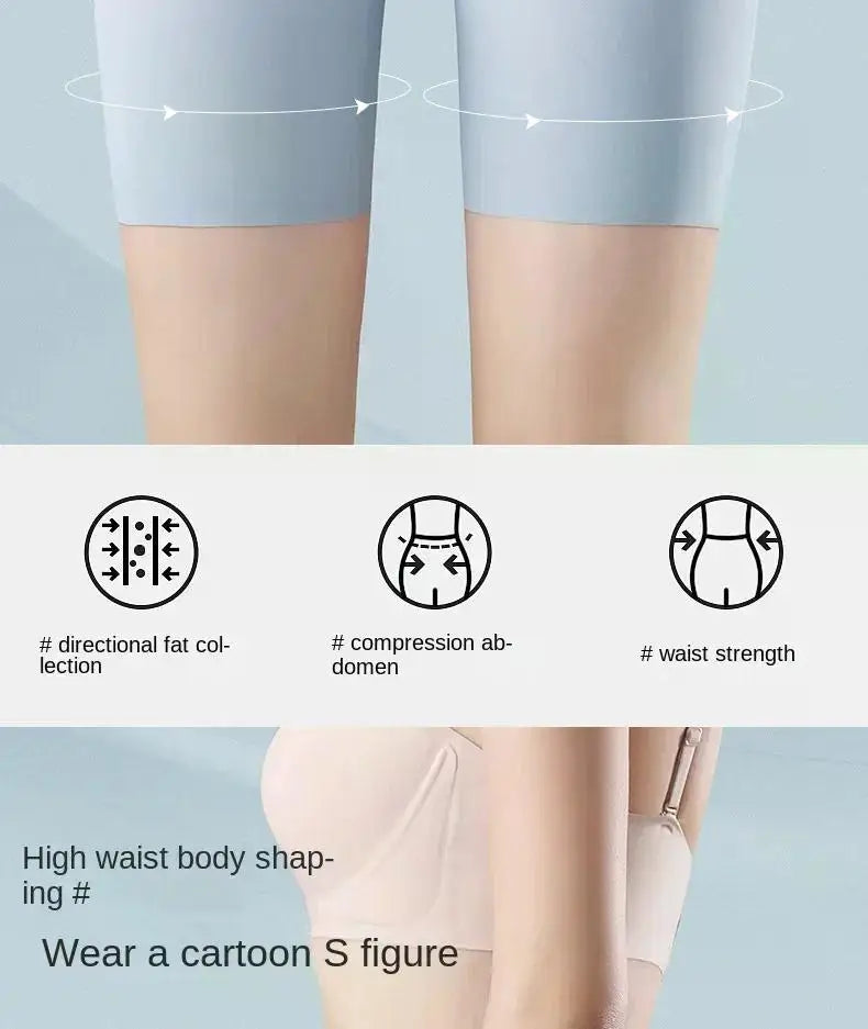 Seamless Body Shapers Women Ultra Thin Ice Silk Safety Shorts High Waist Flat Belly Reducing Panties Slimming Underwear