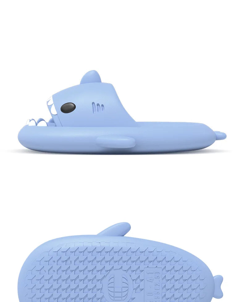 Pallene Lovely Shark Slippers For Women Fashion Thick Bottom Sandals Men Couple Bath Anti Slip Falt Shoes Outdoor Beach Slippers