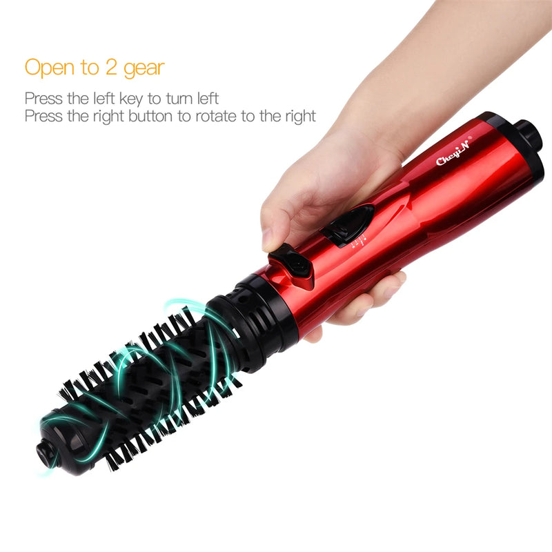 CkeyiN Hair Dryer Brush 2 In 1 Hot Air Spin Brush Curling Straightening Styling Auto-Rotating Ionic Round Blow Dryer Volumizer